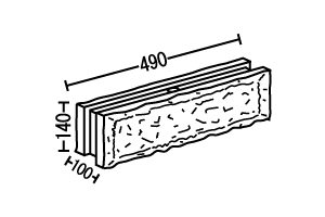 ブロック石塀150型横筋型