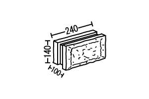 ブロック石塀150型1/2横筋型