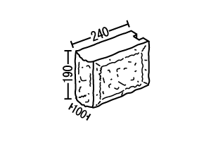 ブロック石塀200型1/2コーナー型