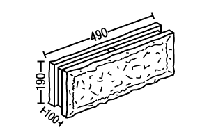 ブロック石塀200型横筋型