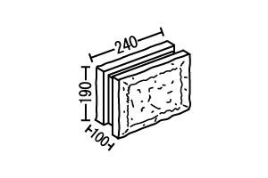 ブロック石塀200型1/2横筋型