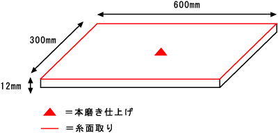 平板図面300×600×12mm本磨き