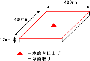 平板図面400×400×12mm本磨き